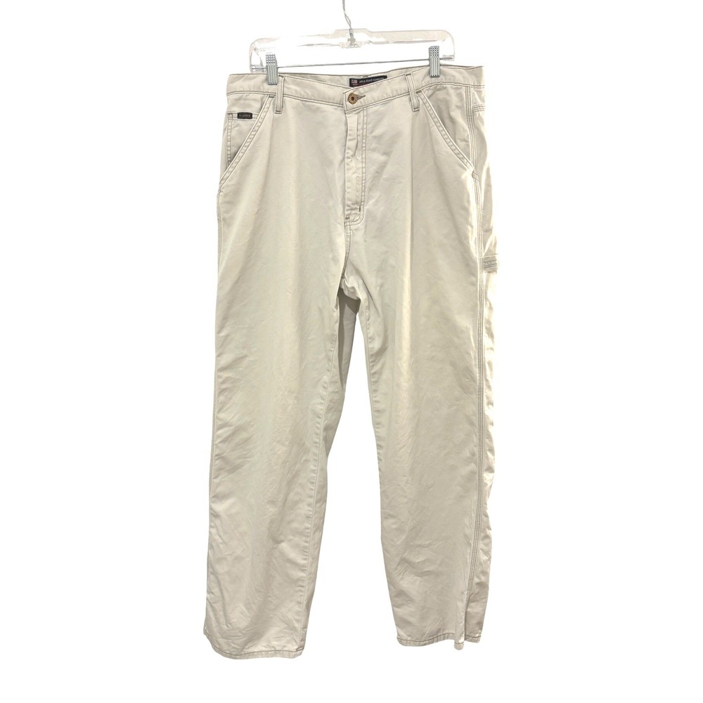 Polo Jeans Co Ralph Lauren Carpenter Pants Mens 34x32 Off White Cotton Cargo